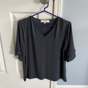 Loft gray v-neck top
